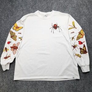 Nike ACG Shirt Mens XL White Insect Spider Butterfly Graphic Long Sleeve Tee
